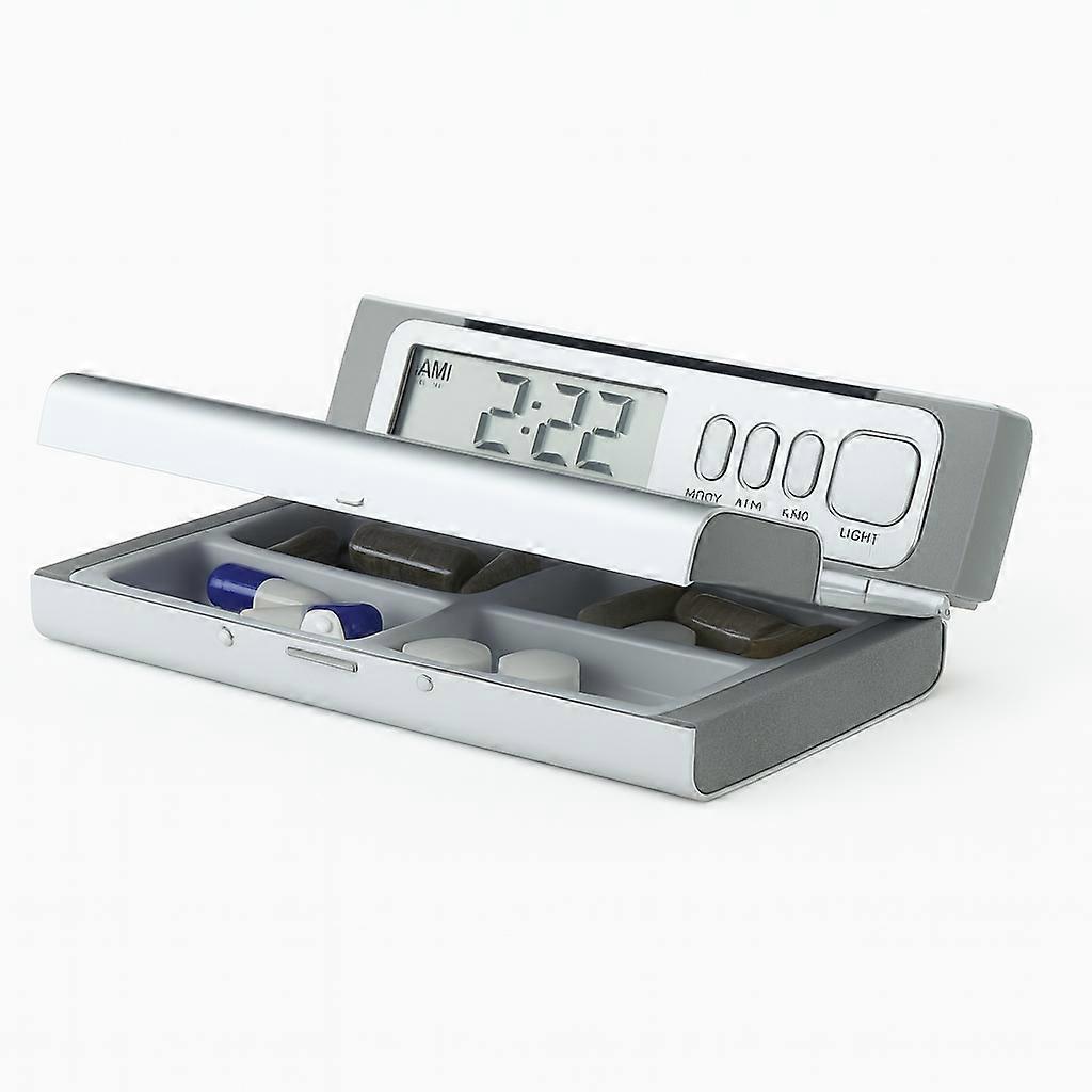 TravelPal Pill Box Dispenser Case Medicine Tablet Travel Organizer w/ Alarm