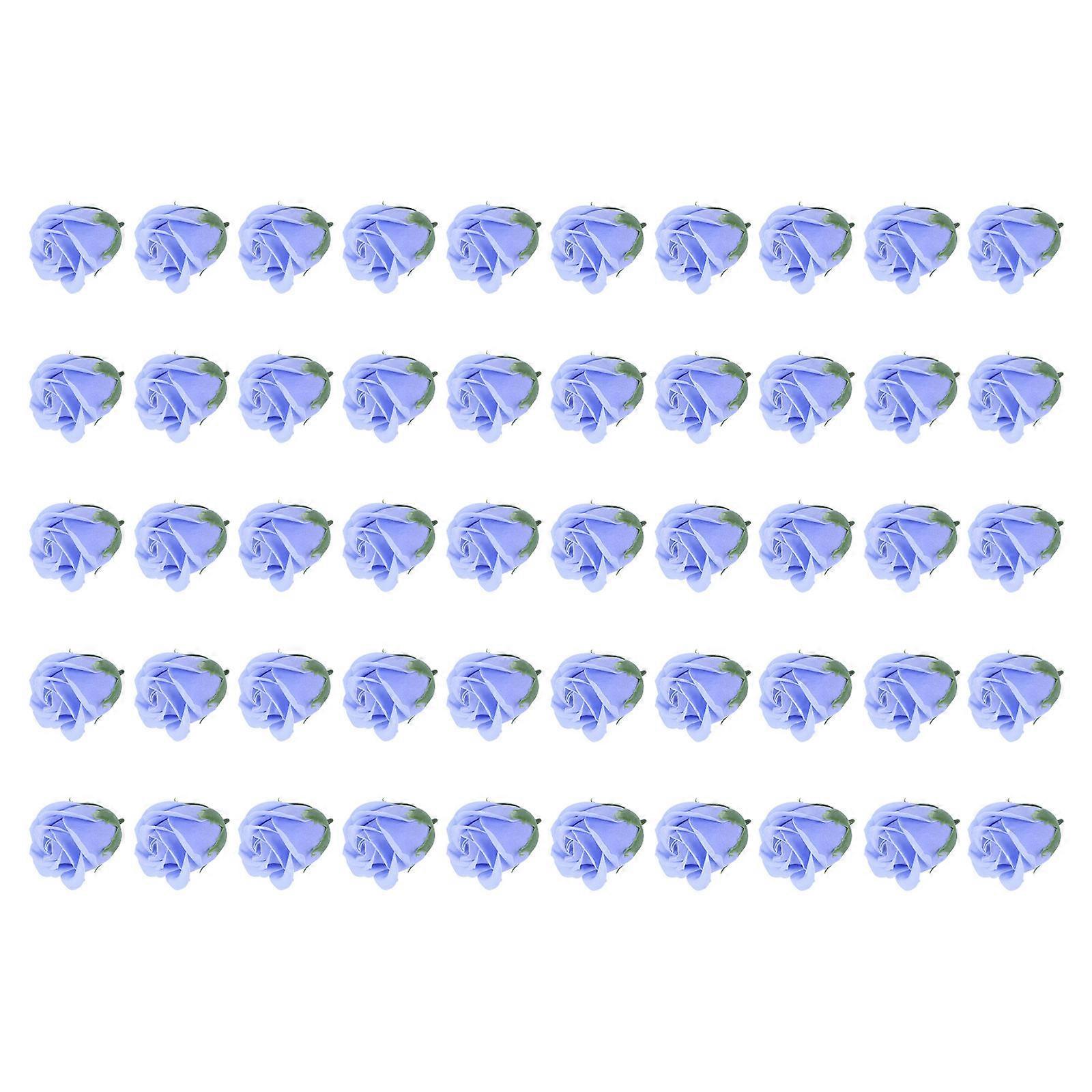 Flower Bath Soaps Artificial Soap Flowers Bouquet Blue 7X4.5CM 50Pcs