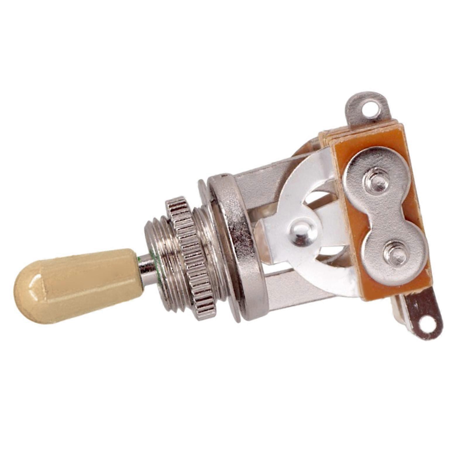 3 Way Guitar Pickup Toggle Switch with Tip Knob Cap Electric Guitar Toggle Switch Replacement Pickup Selector Switch Yellow