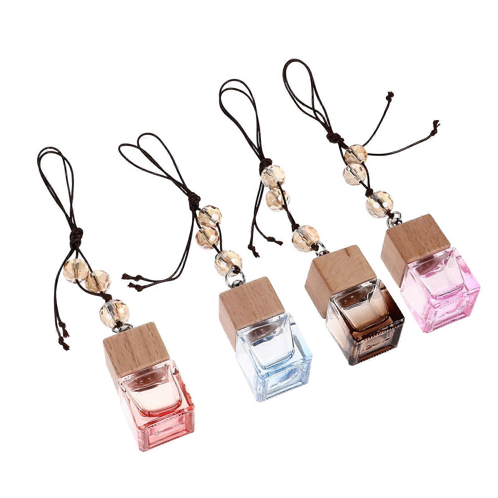 Car Hanging Aromatherapy Pendant Glass Diffuser Bottle for Essential Oils Portable Car Air Freshener Decoration Stress Relief
