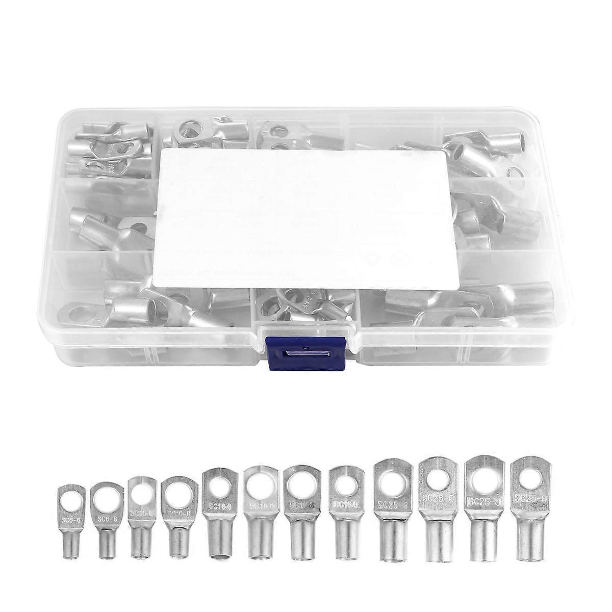Cable Lugs Circuit Terminals Heavy Duty Copper Wire Lugs for Automobiles Copper 100Pcs Wire Gauge Identification