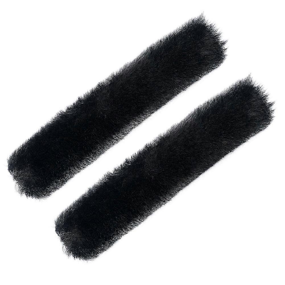 Durable Black Plush Sandals Decor for Women's Soft Warm Charms Versatile Slipper Accessories 1 Pair