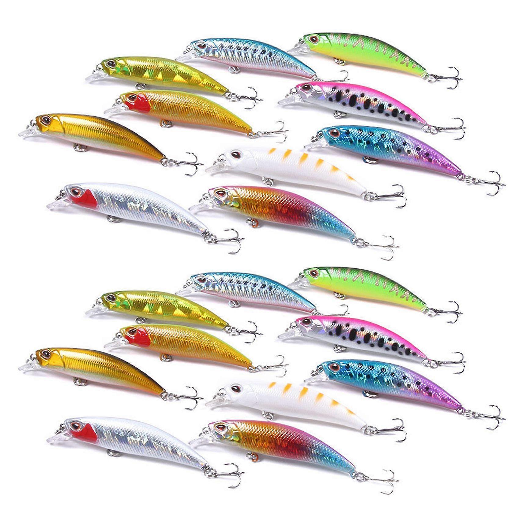 20 STÜCKE Los Köder Interne Färbung Schwimmende Angelköder Bass CrankBait 6cm