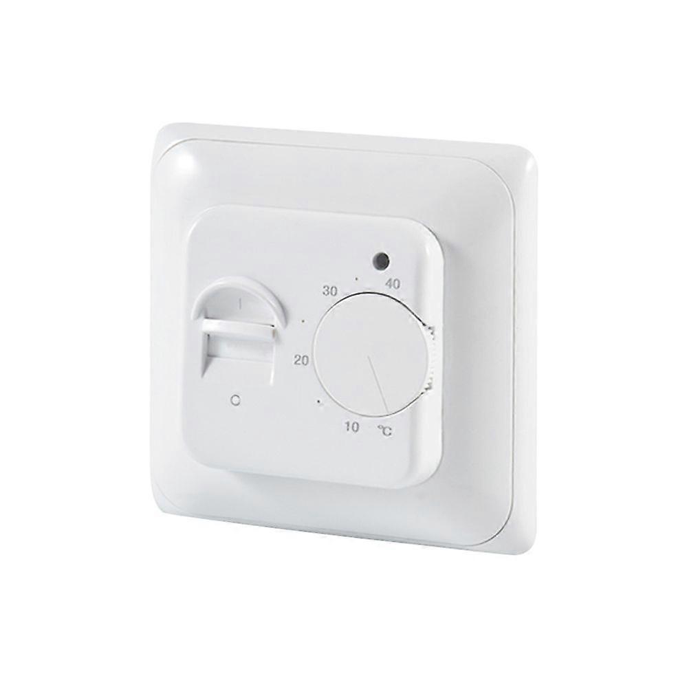 16A Mechanical Electric Floor Heating Sensor Temperature Controller Room Thermostat with External NTC Sensor Probe (White)