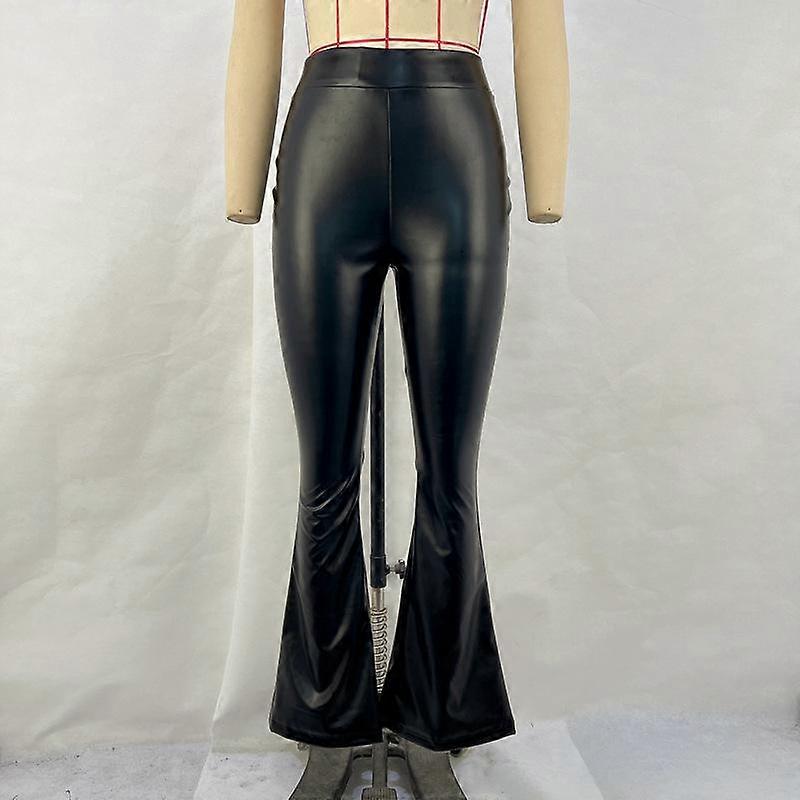 Women's High-waisted Glossy Flared Pants