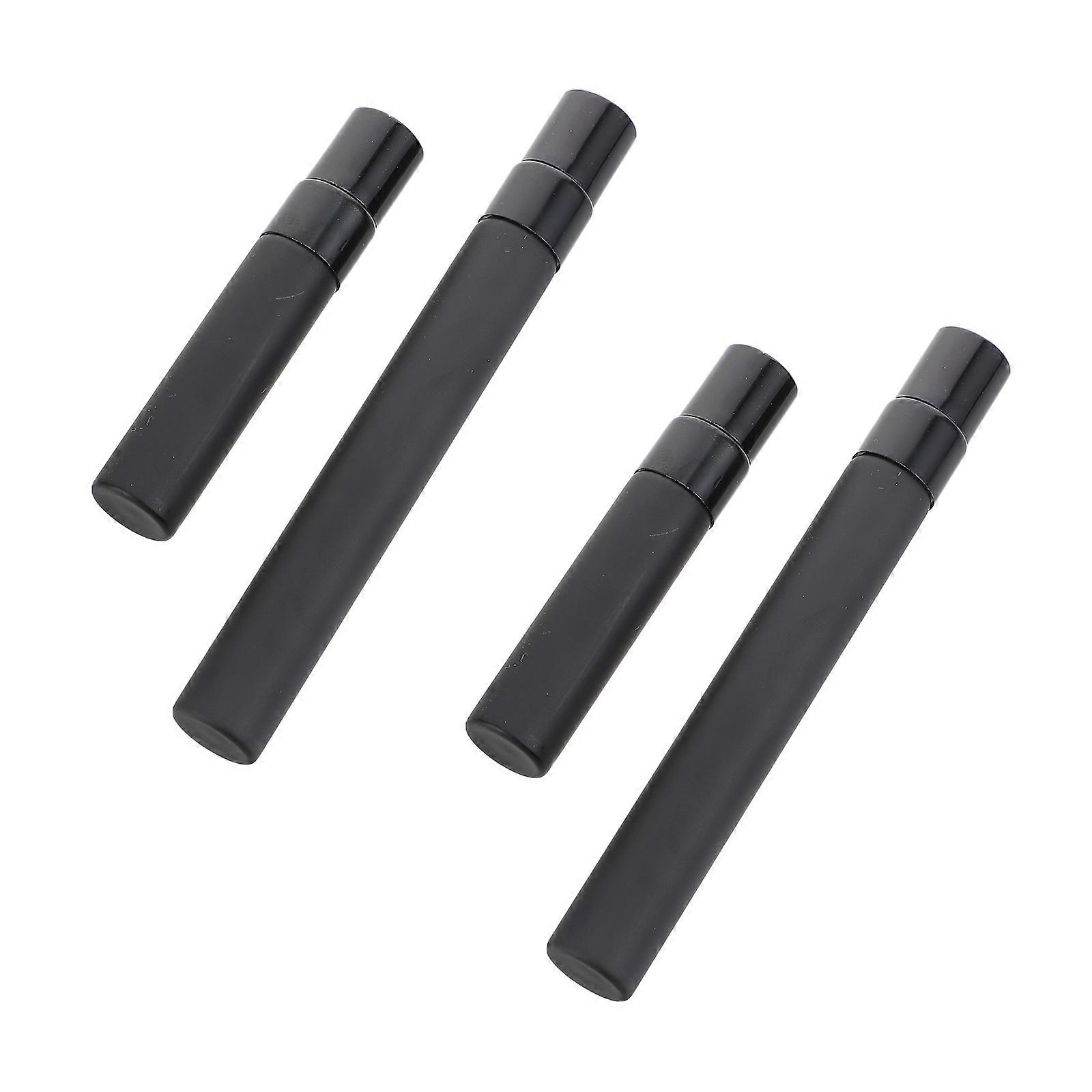 Refillable Frosted Black Glass Perfume Bottles For Men And Women 11.5X1.3X1.3CM Portable Storage 4Pcs