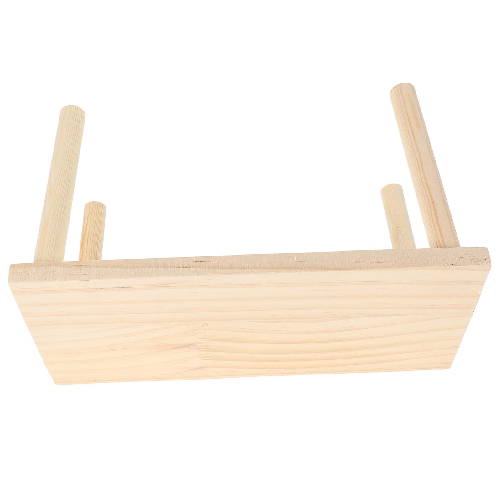 Wooden Play Platform for Small Animals Multifunctional Chew Stand with Interactive Design Safe Natural for Hamsters Guinea Pigs Physical Activity