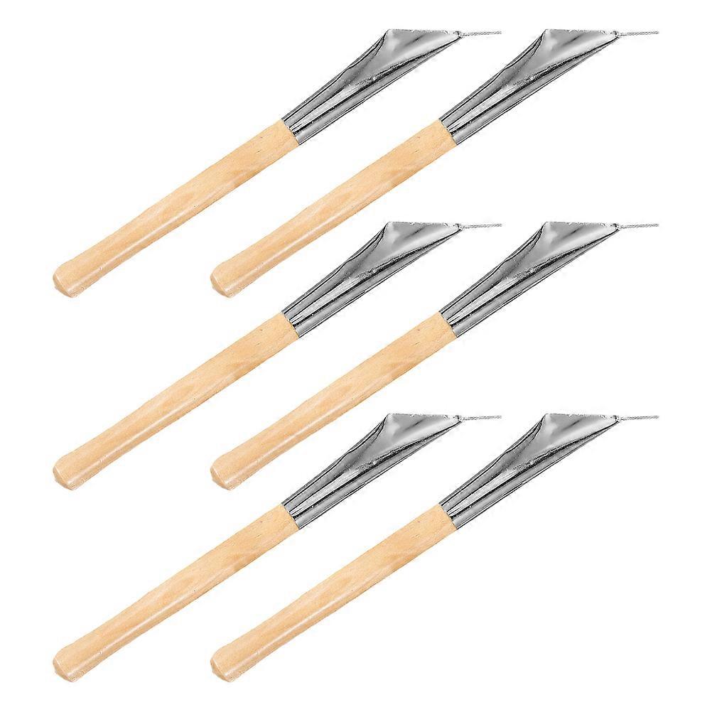 Versatile MultiColor Batik Wax Tool for DIY Art and Craft Projects Durable Stainless Steel and Birch, 6 Pieces
