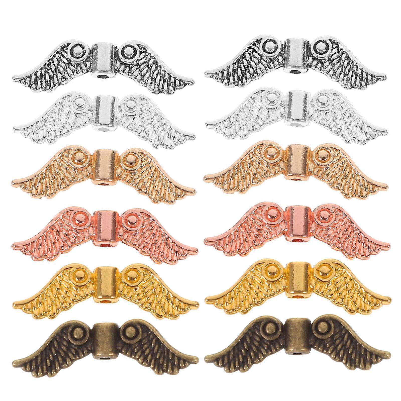 Wing Spacer Beads Mini Charm Pendant Creative Manual Diy Decor 60Pcs