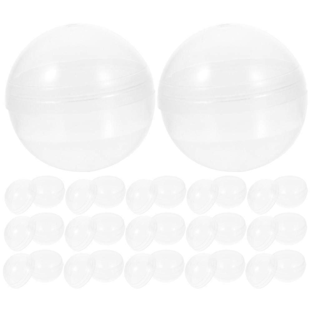 20Pcs Clear Plastic Transparent Round Balls Multi Purpose Fillable Twisted Balls