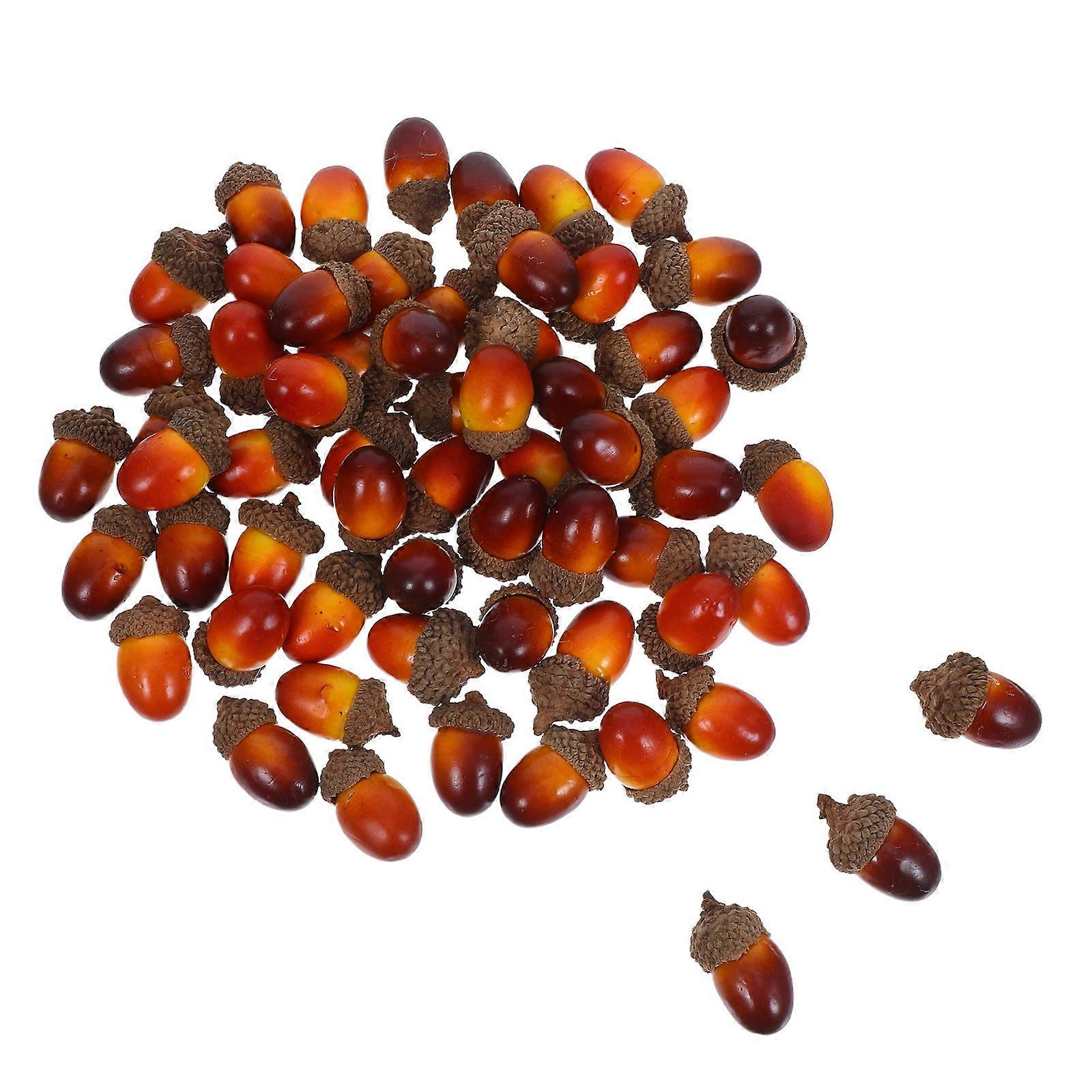 Artificial Acorns Simulation Acorn Ornaments for Decoration 60Pcs