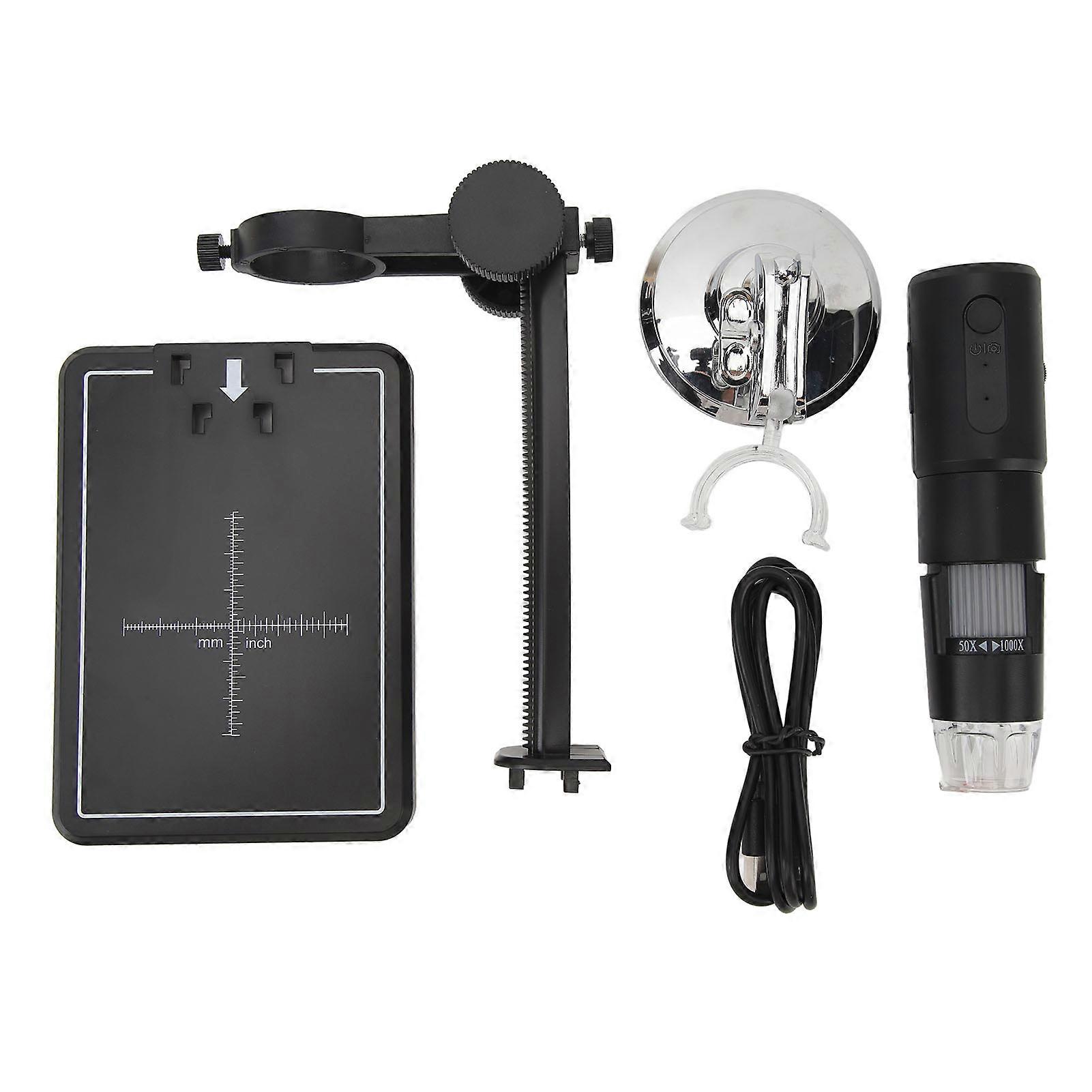 Wireless Digital Microscope Camera WiFi 50X to 1000X Magnification USB Adjustable Stand LED Light APP Portable Microscope