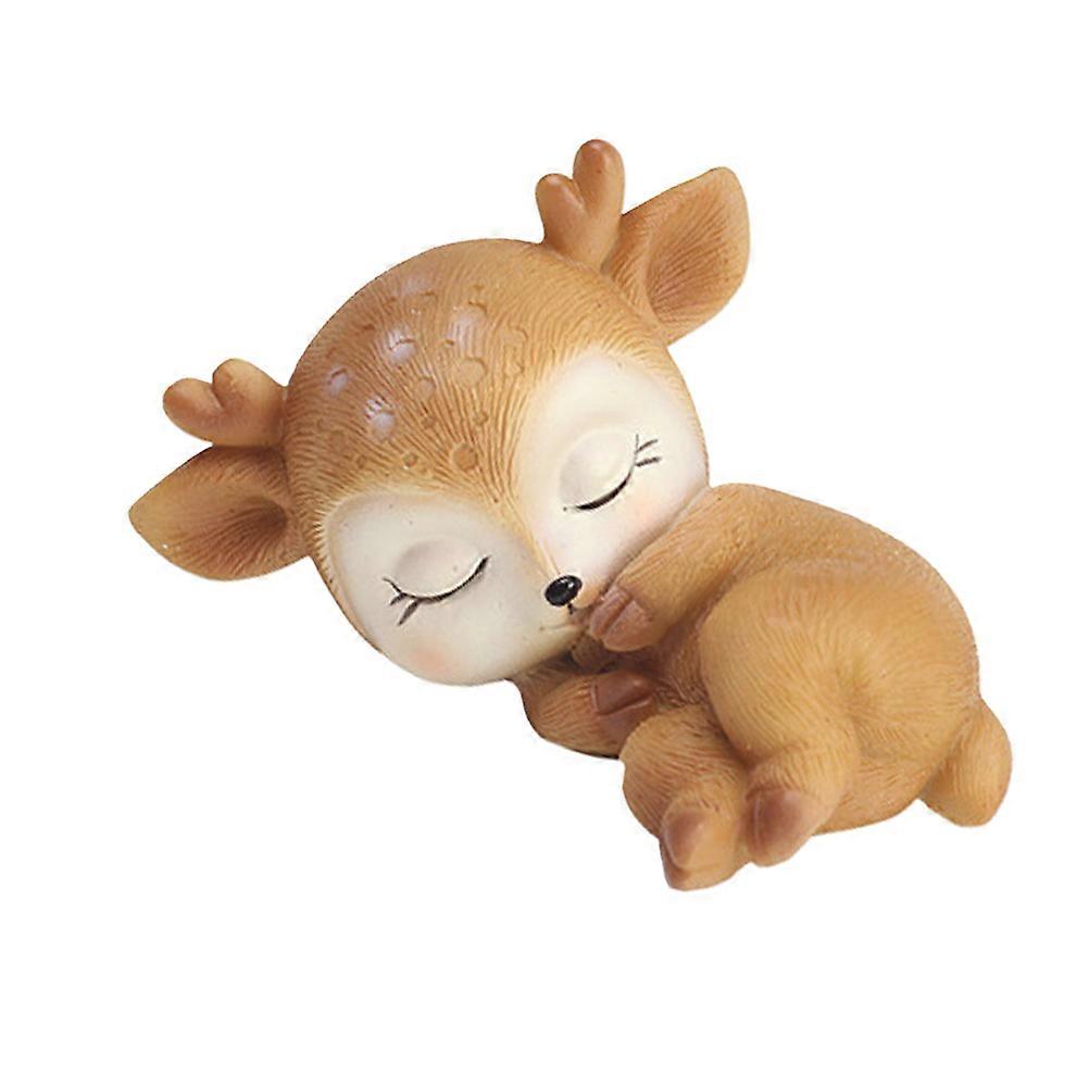 Cartoon Elk Desktop Adornments Resin Deer Decorations For Car Use 2.8×1.8×1.8in Cute Animal Decorations 1PC