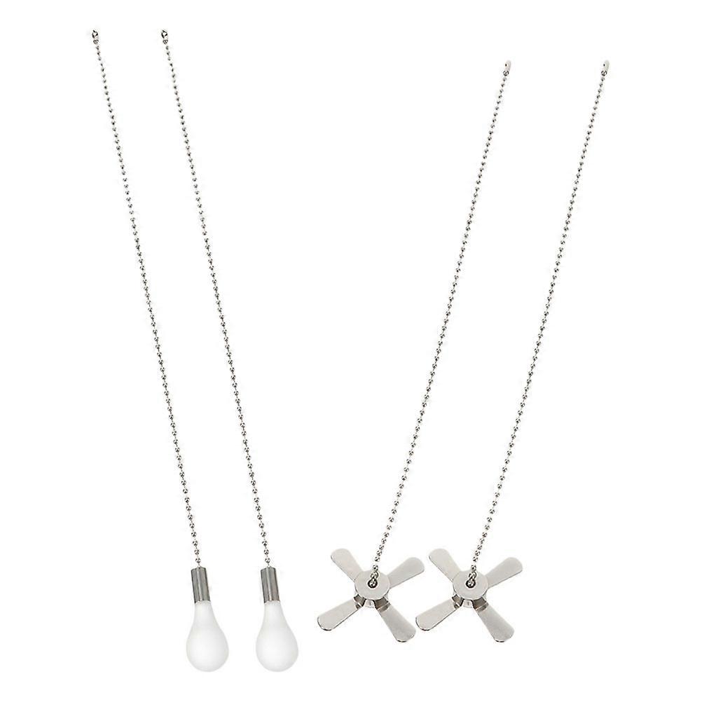 Metal Light Pull Chain Extension Ceiling Fan Cord Extension Puller Wide Compatibility Elegant Design 2 Sets