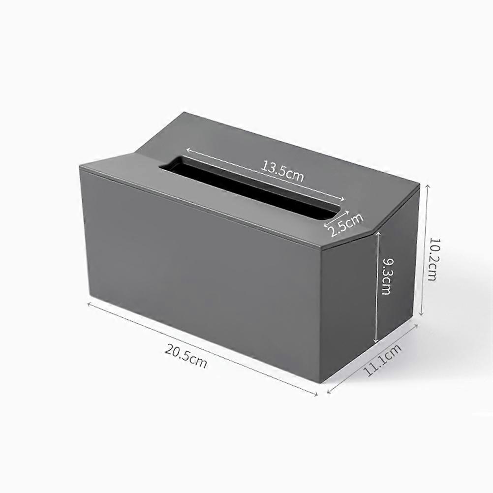 Dark Grey Plastic Tissue Storage Box Wallmounted Organizer with Adhesive Back for Bathroom 1pc