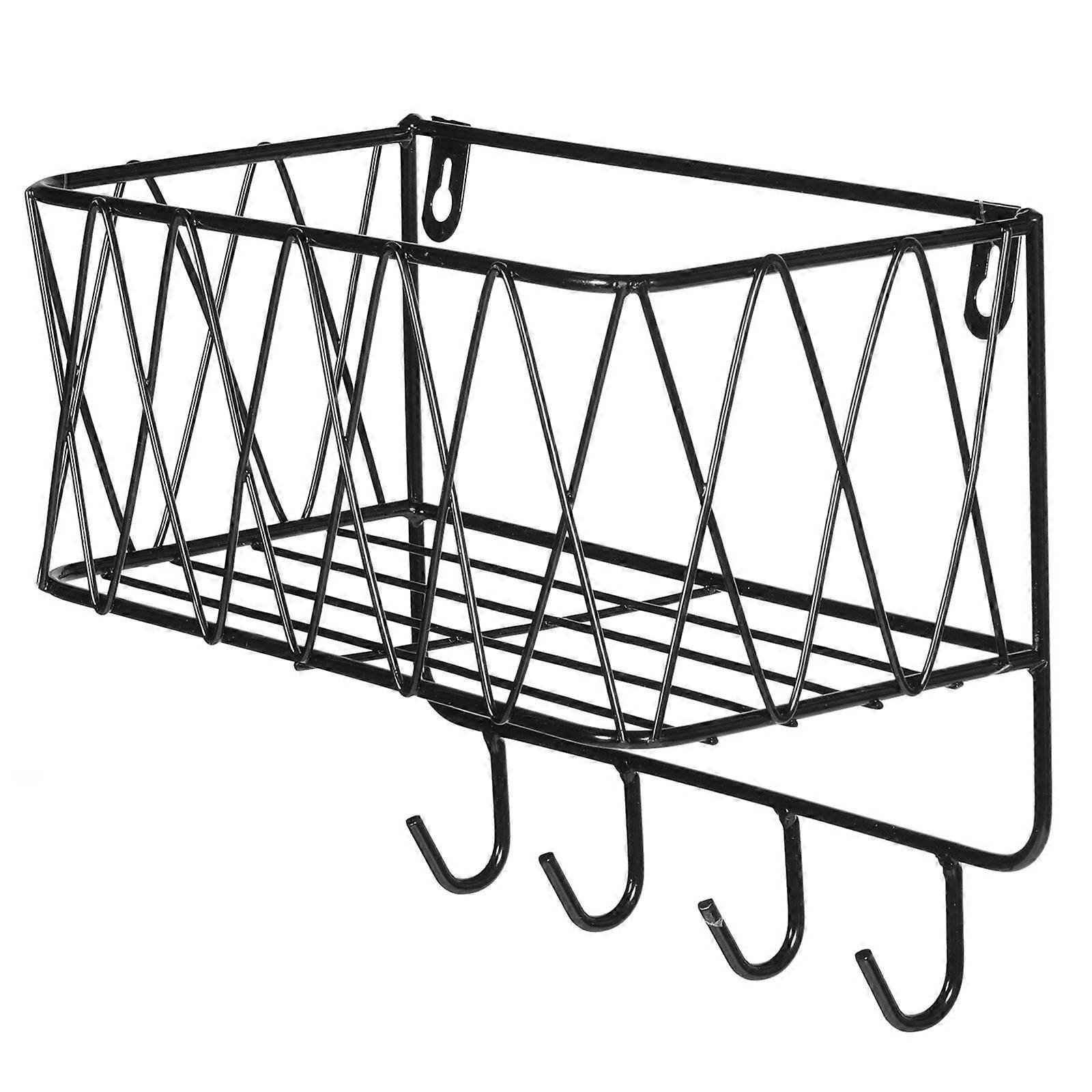 Black Iron Clothes Hook for Home Large Capacity Storage Rack Strong and Multiple Hangers