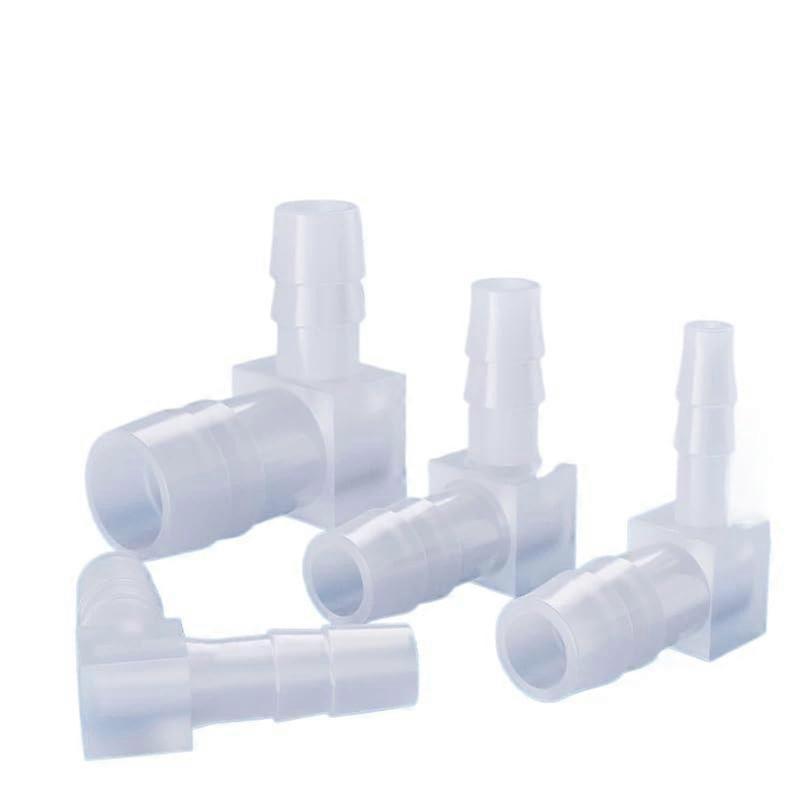 Plastic Barbed Reducer Connector Elbow for Pipe Hose 5.20mm to 6mm Compatible with Aquarium and Washing Machines