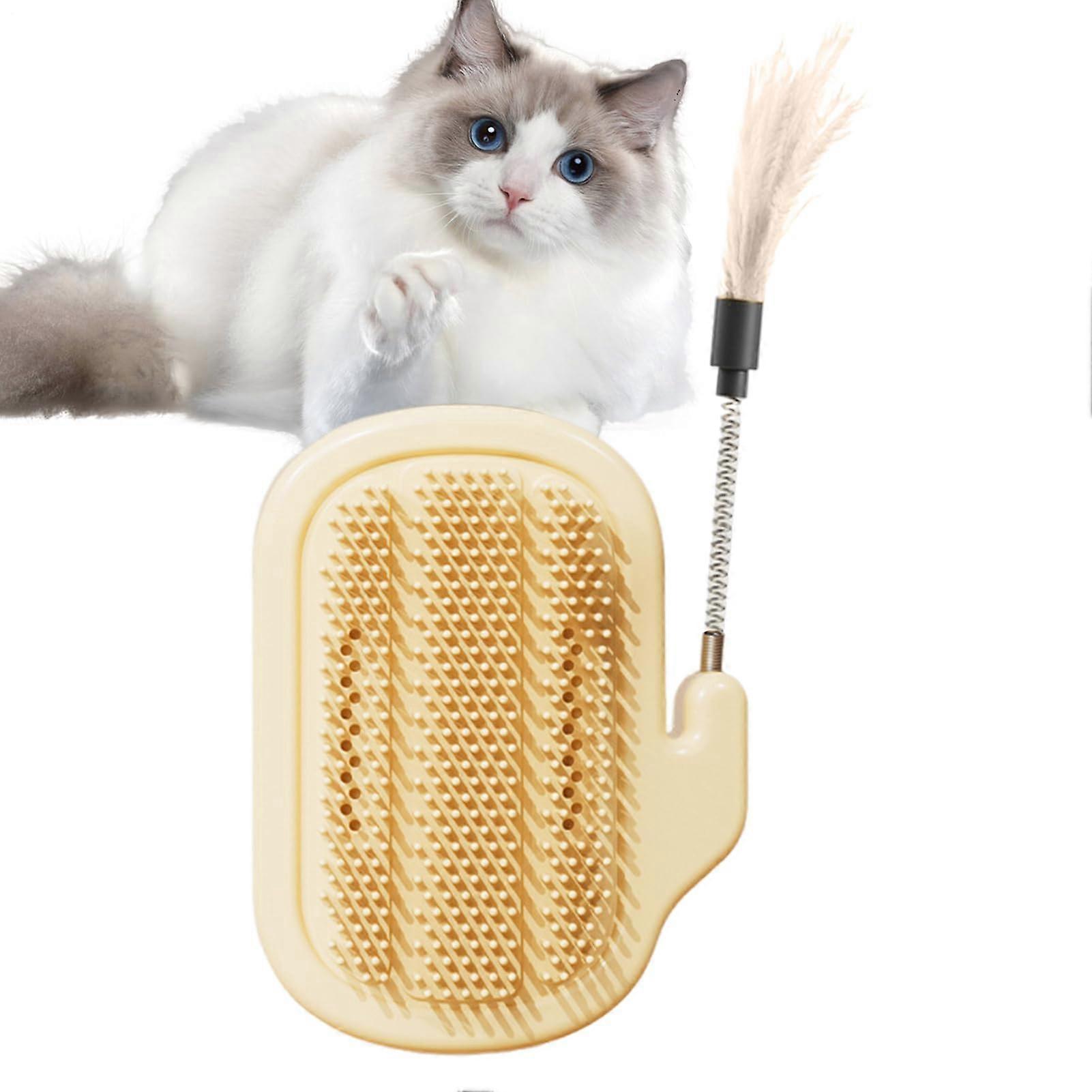 Katzen Kratz Eckbrett Cats Scratching Corner Board Cat Corner Toy With Catnip Cream-Colored Furniture Protector