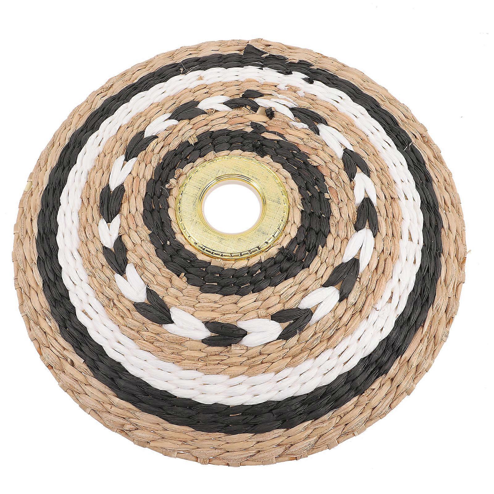 Woven Lampshade E27 Socket Retro Light Diffusion Ceiling Lamp Cover Light Brown 1Pcs