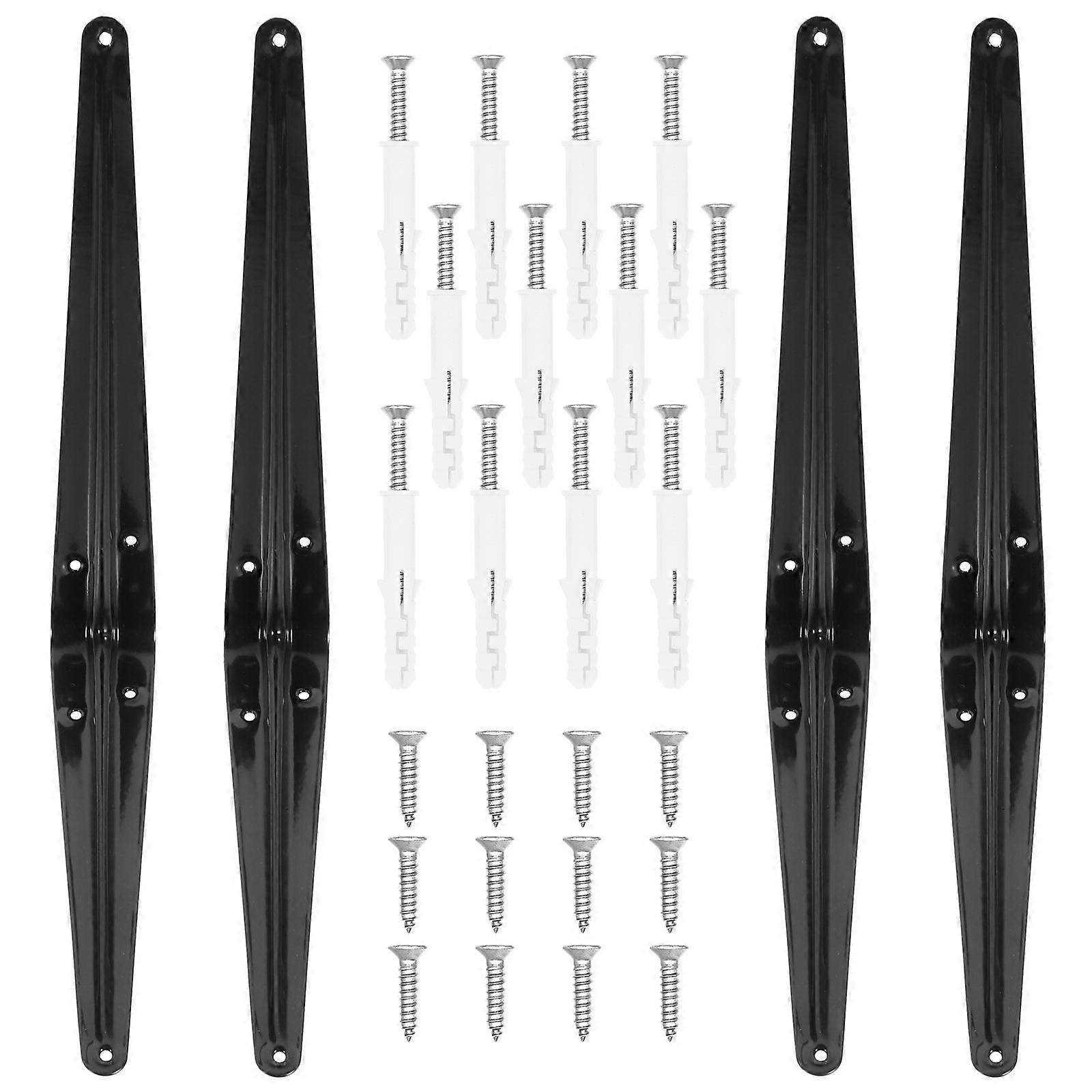 L Shape Wall Mounted Shelf Holders With Metal Material For Office Use Black 30X25CM 4 Sets