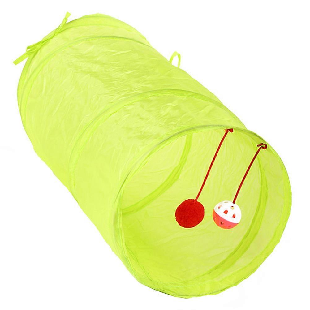 Foldable Cat Tunnel Yellow Polyester with Instant Foldability for Pet Use