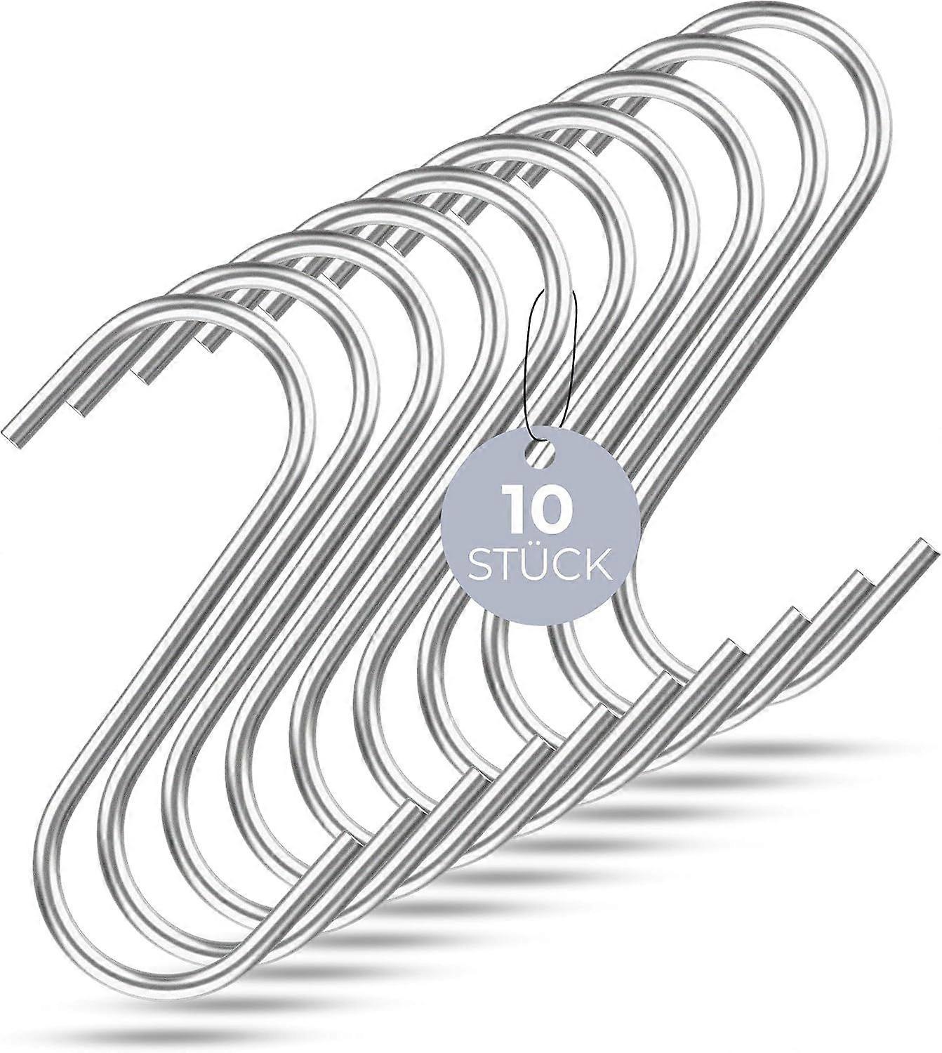 ステンレススチール製フック |10パック |長さ7cm |シャワーカーテン、キッチン、洋服レール、タオル、穴あき壁棚を吊るすための防錆金属フック、