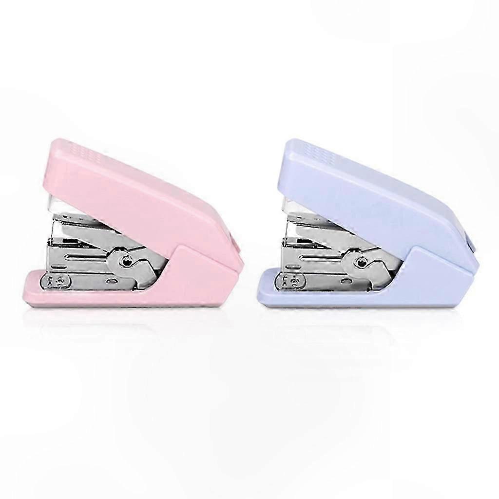Mini Stapler with 20 Sheet Capacity, Portable Office Tool for School and Home, Blue and Pink