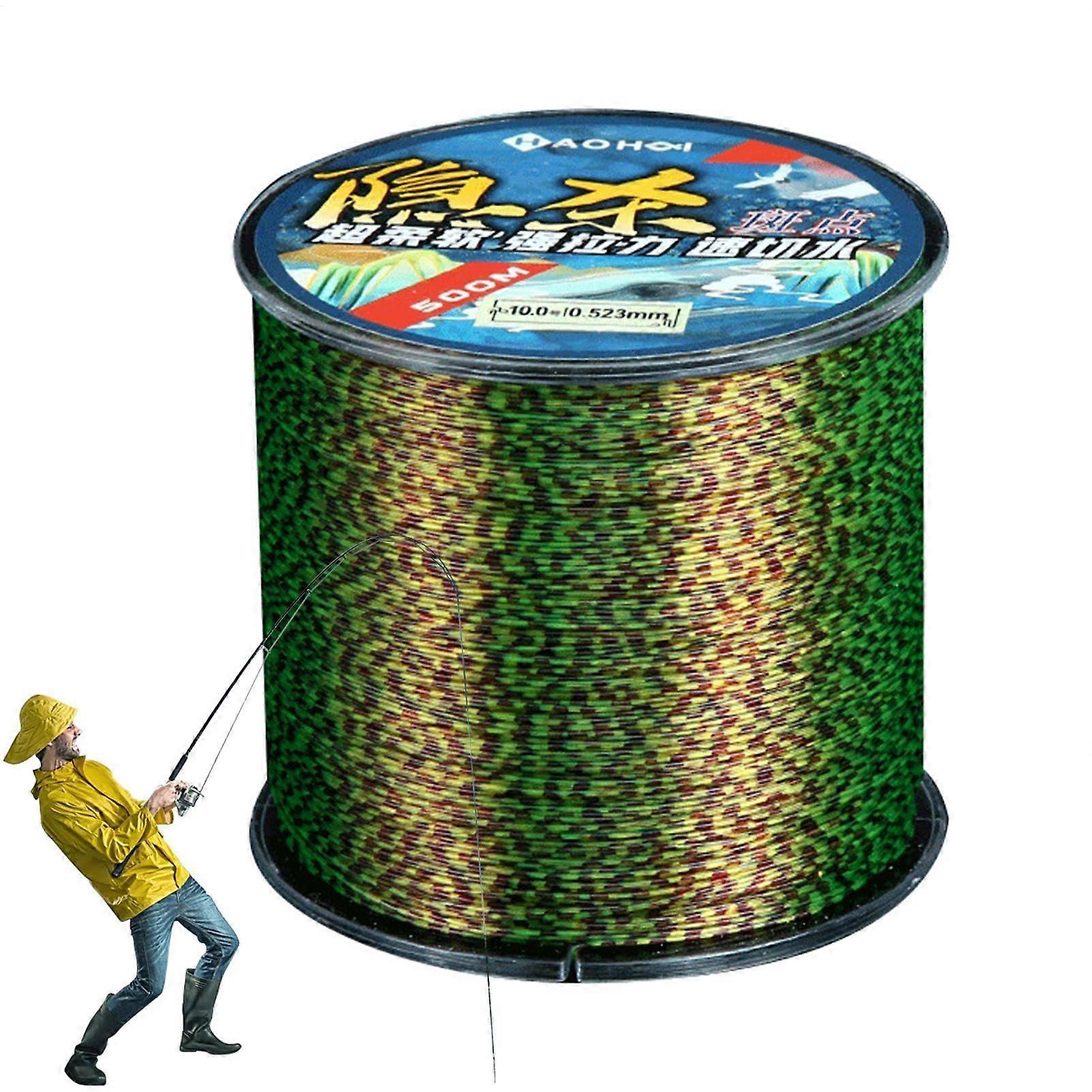 Invisible Fishing Line Camouflage Fishing Thread 500Meter Nylon Line for Sea, Ice, Freshwater Fishing 9