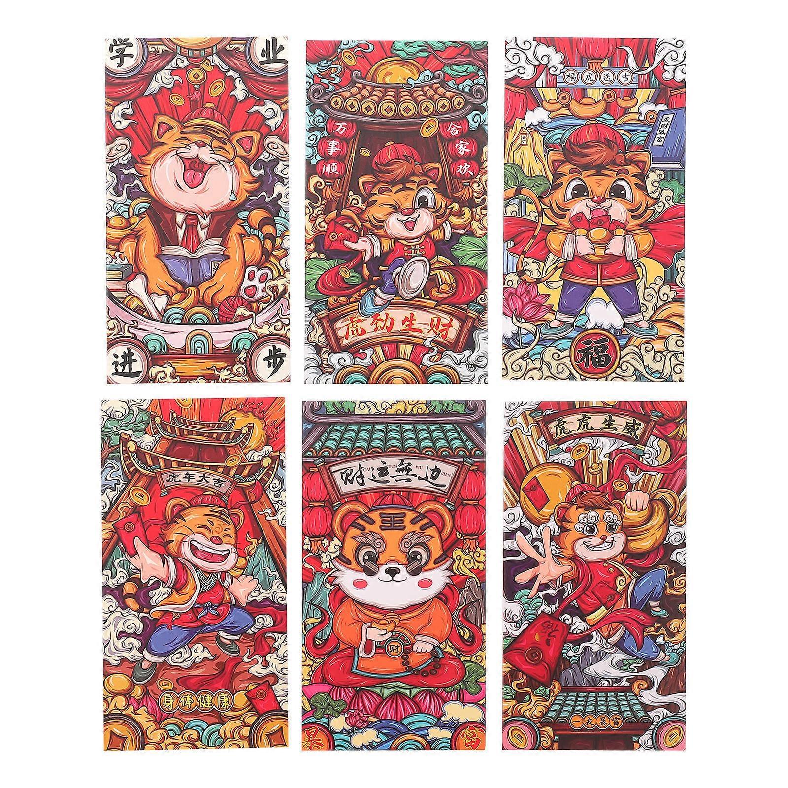 Chinese New Year 18Pcs Cartoon Money Packets Red Envelopes For Wedding And Festive Events 17x9x0.1Cm