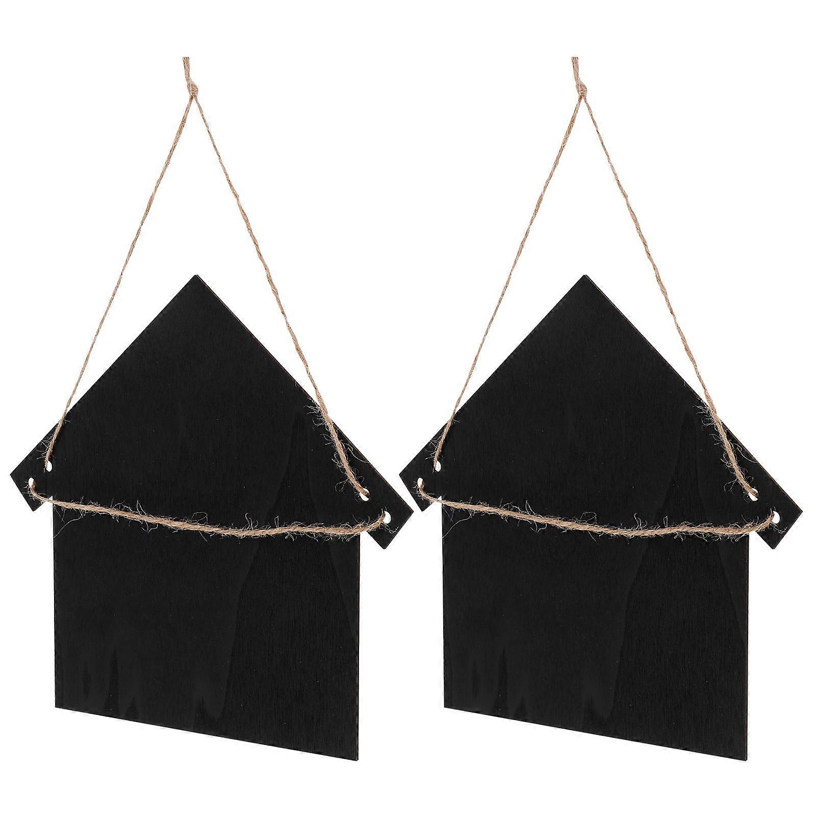 2pcs Hanging Chalkboard Signs for Home & Shop – Reusable Blackboard Memo Boards with Smooth Writing Surface for Notes & Decor