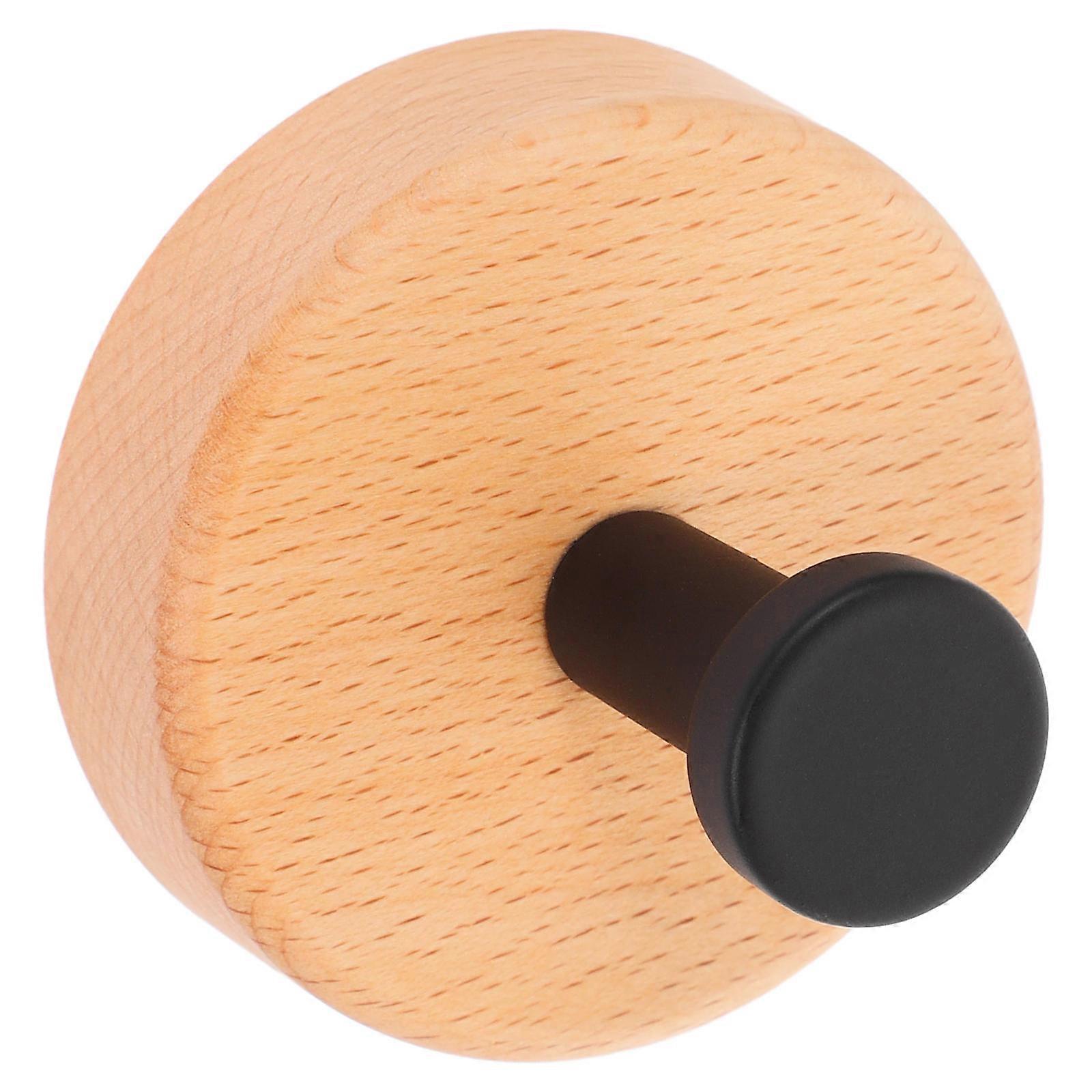 Wood Wall Hooks for Home Use Brown Sturdy Wooden Coat Hangers for Hanging Clothes and Hats 7.9 Inches