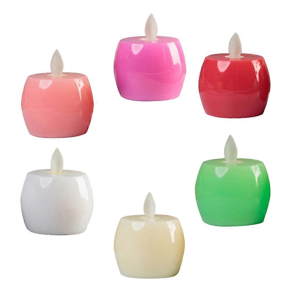 Artificial Tea Lights Decorative Candle-like Lights for Home Cafe Red 1Pack