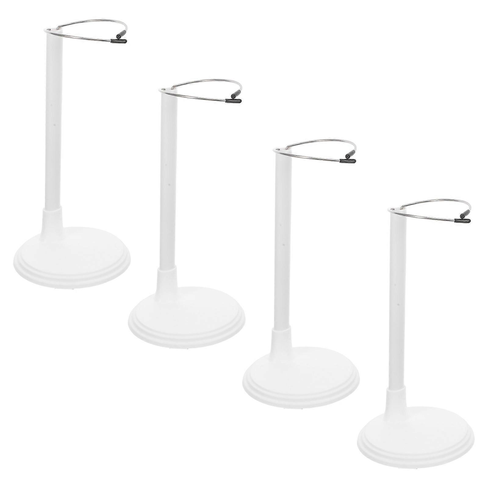 4pcs Portable Doll Bracket Support, Stylish White Storage Rack for Stuffed Bears & Fashion Dolls Home Display
