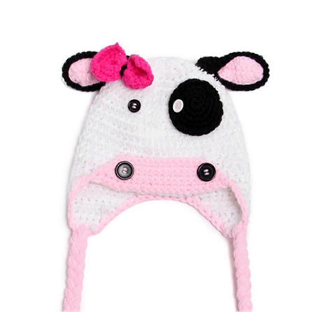 Warm Cow Shaped Kids Beanie Hat For Babies In Multi Color Suitable For Winter 1Pcs