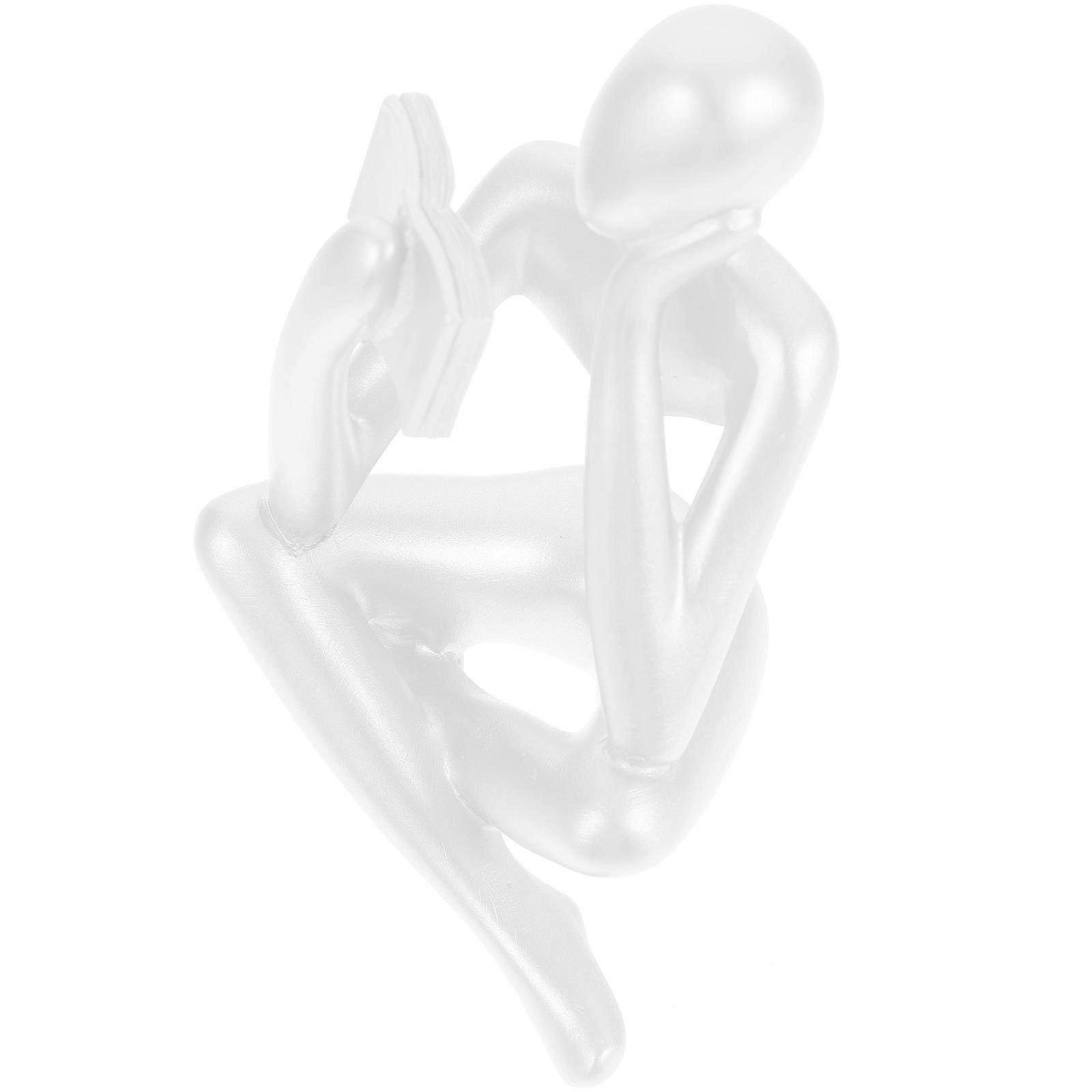 Abstract Resin Thinker Statue, Wear Resistant Modern Nordic Style Sculpture for Home Office Decor, Bookshelf and Living Room Display