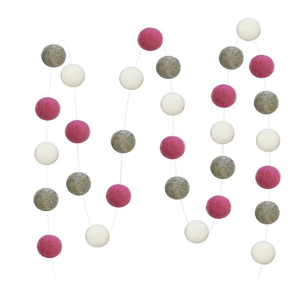 Wool Ball Garland for Party and Home Decoration Multi Color Handmade Hanging Decor 2m