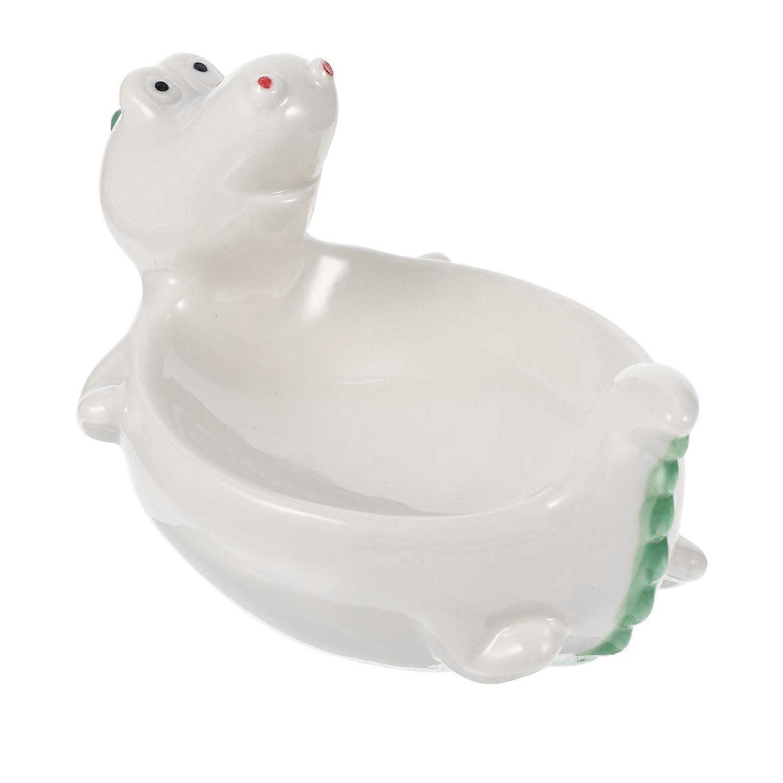 Multipurpose Ceramic Dish Dipping Sauce Restaurants Wide And Shallow White 1Set