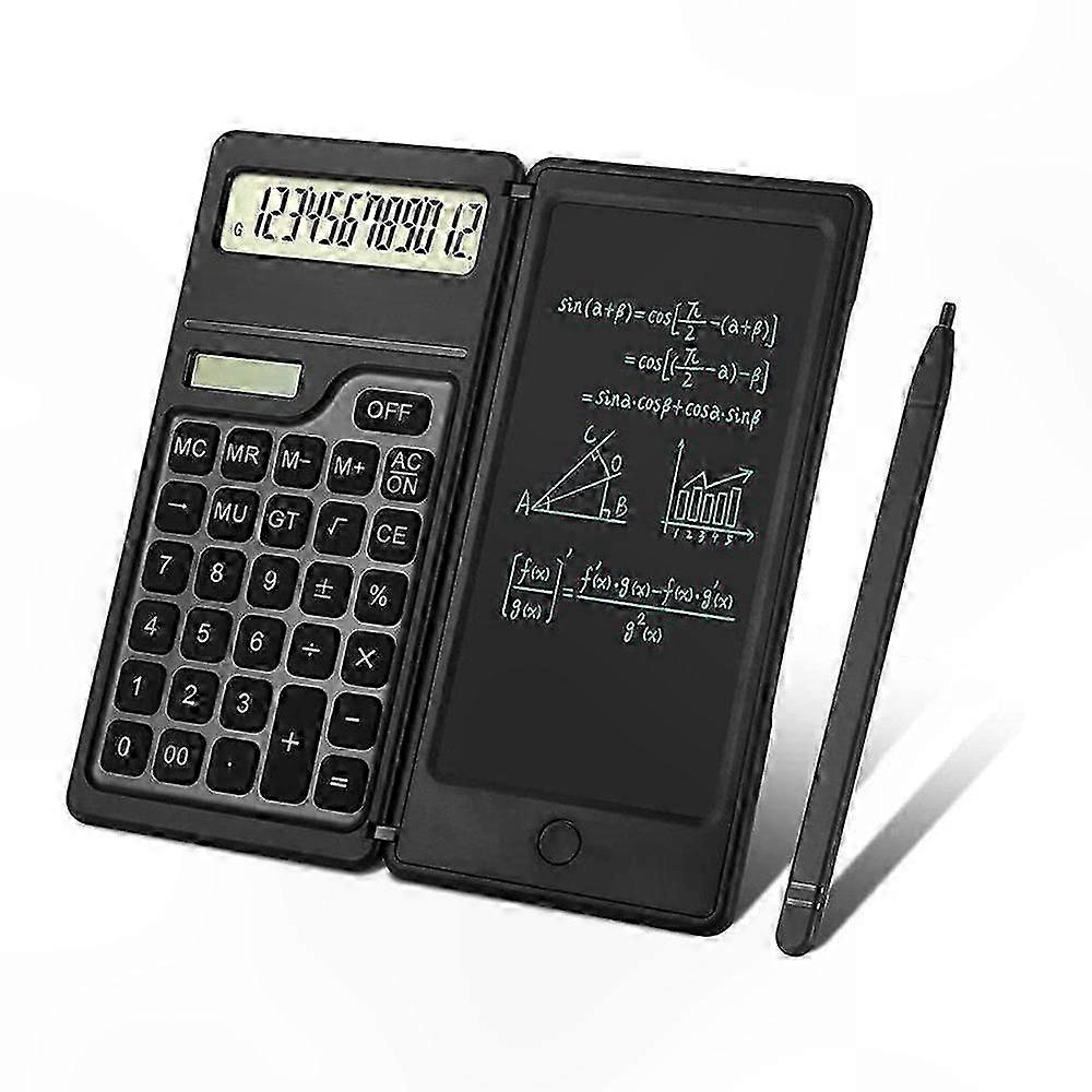 Compact Calculator with Reusable Writing Surface for Math and Notes
