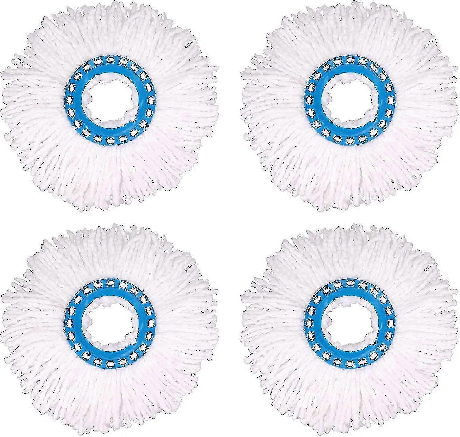4-Pack Microfiber Mop Heads (16cm) - 360 Rotation for Effortless Cleaning - HHWW