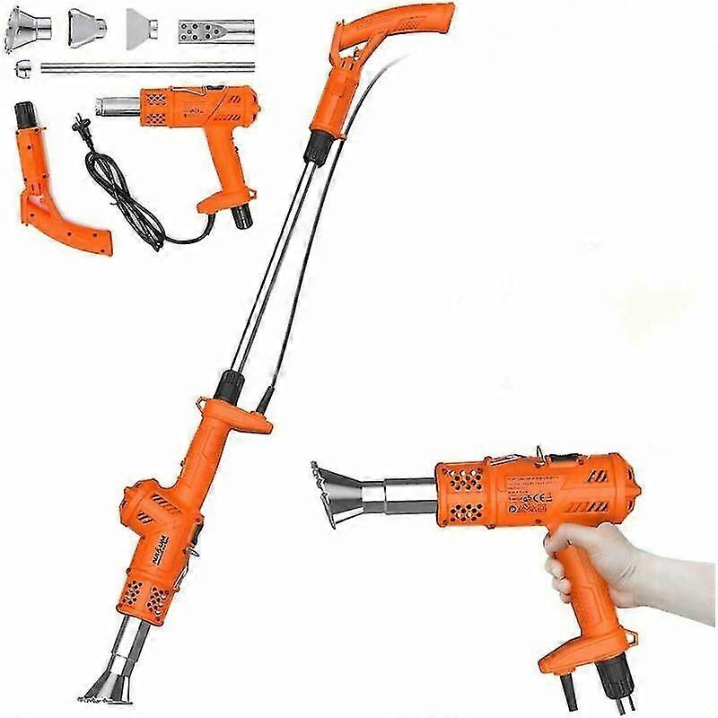 Electric Weed Burner with Hot Air Gun Function and Charcoal Lighter, for Garden, BBQ, DIY, Dark Orange Color.