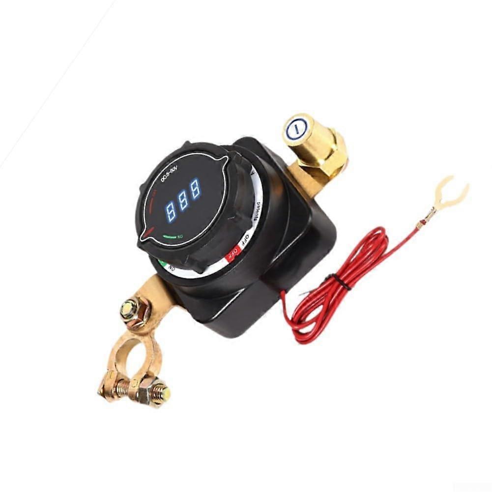 Battery disconnect switch DC 560 V with LED voltmeter, Nylon 66 housing, coppersilver contacts