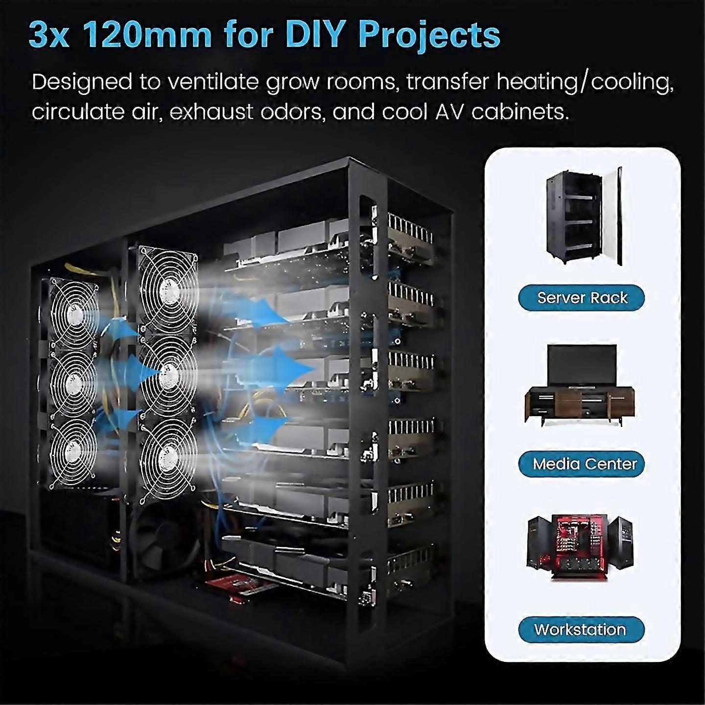 For 3x120mm computer fan with ac 100v240v speed controller eu