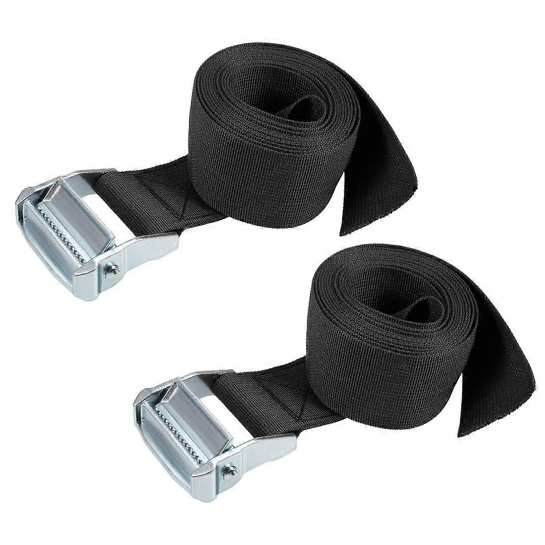 One Pack of 2 Cam Buckles Tying Timing Belt Polypropylene Load Cap 500 kg Black for Moving Cargo 3 m x 50 mm