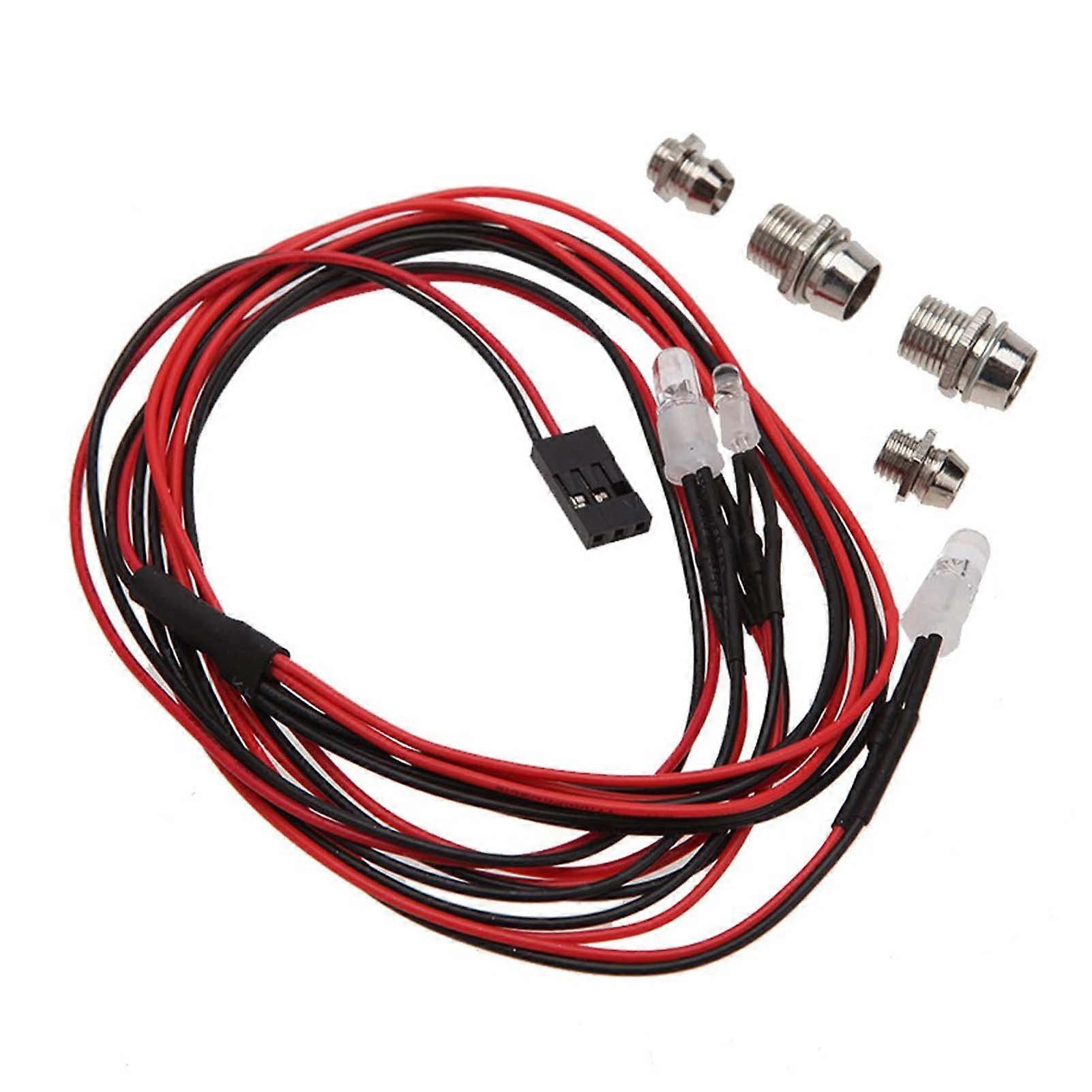 RC Lights Kit LED Headlight Tail Lights for 1/10 1/8 Scale RC Model Car Truck Accessories with 4 LED Lighting