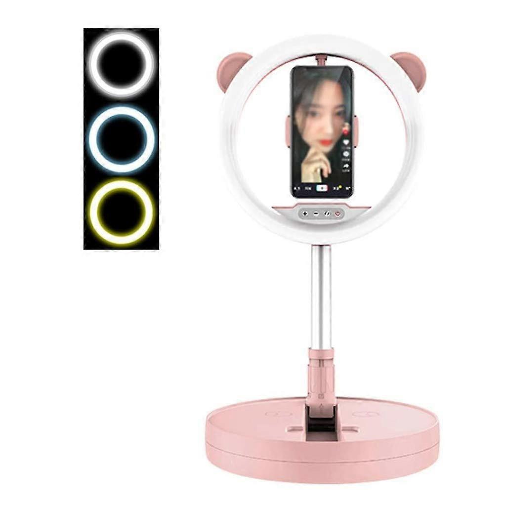 Portable Ring Light Holder, Dimmable Live Light, 3 Color Modes USB Powered, for Live Streaming, Makeup, Selfie