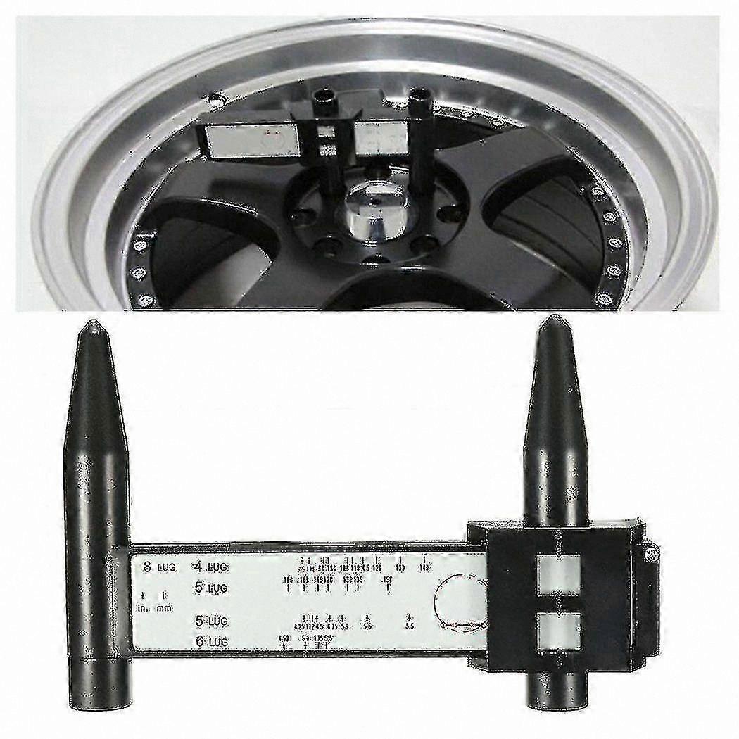 Wheel Bolt Pattern Measuring Tool for Car Rims - 4, 5, 6, 8 Lug Hole Gauge Ruler
