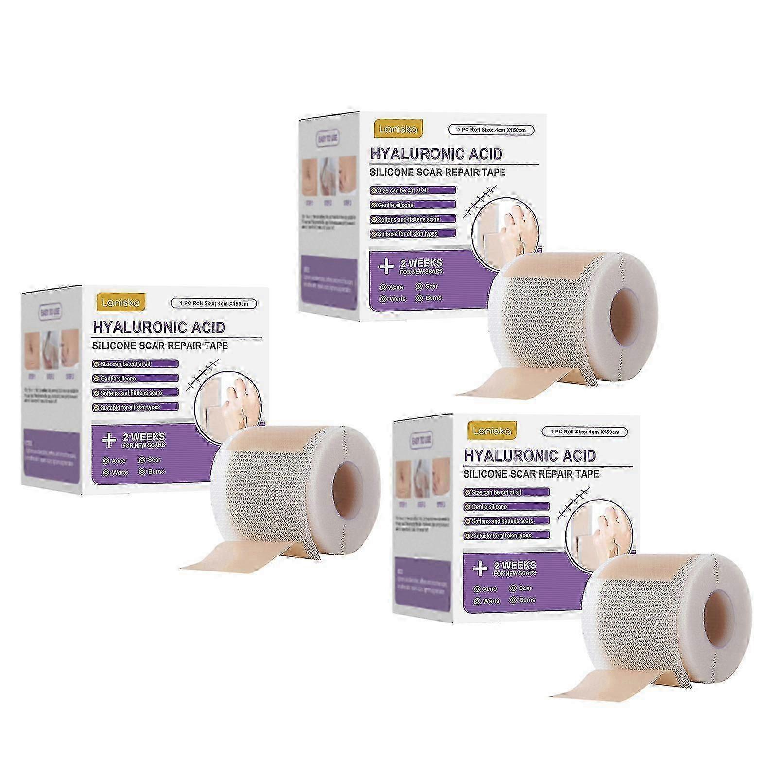 1-3X Hyaluronic Acid Silicone Scar Tape For Surgeries, Caesarean Section, Keloids, Burns, Silicone Scar Tape - 4cmx1.5m