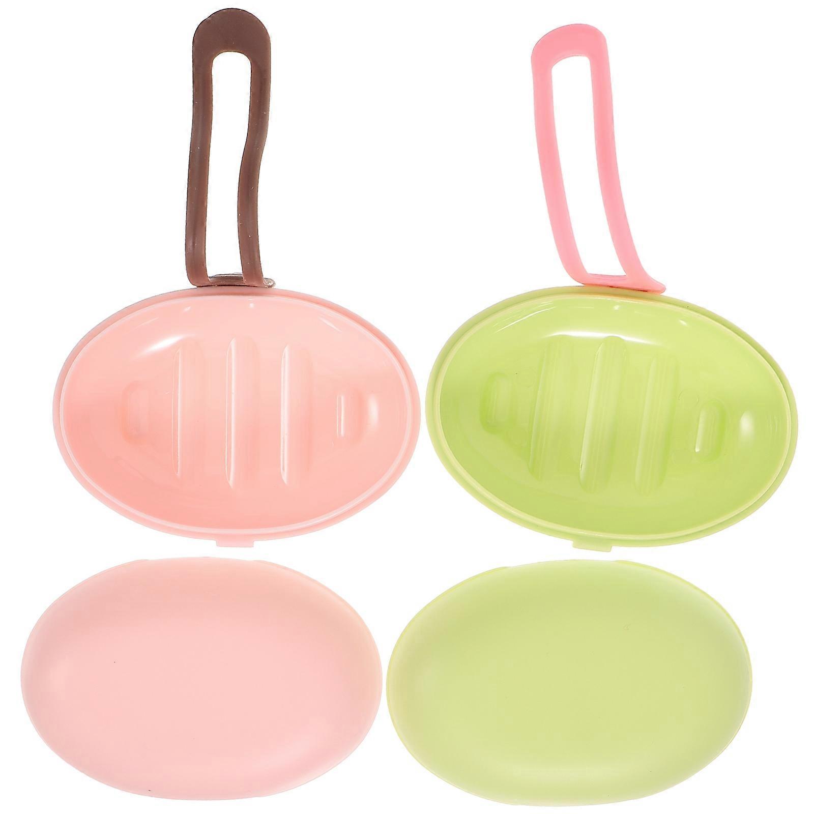 Leakproof Soap Travel Case Portable Soap Storage Box for Bathroom and Travel Accessories Pp Silicone 2Pcs