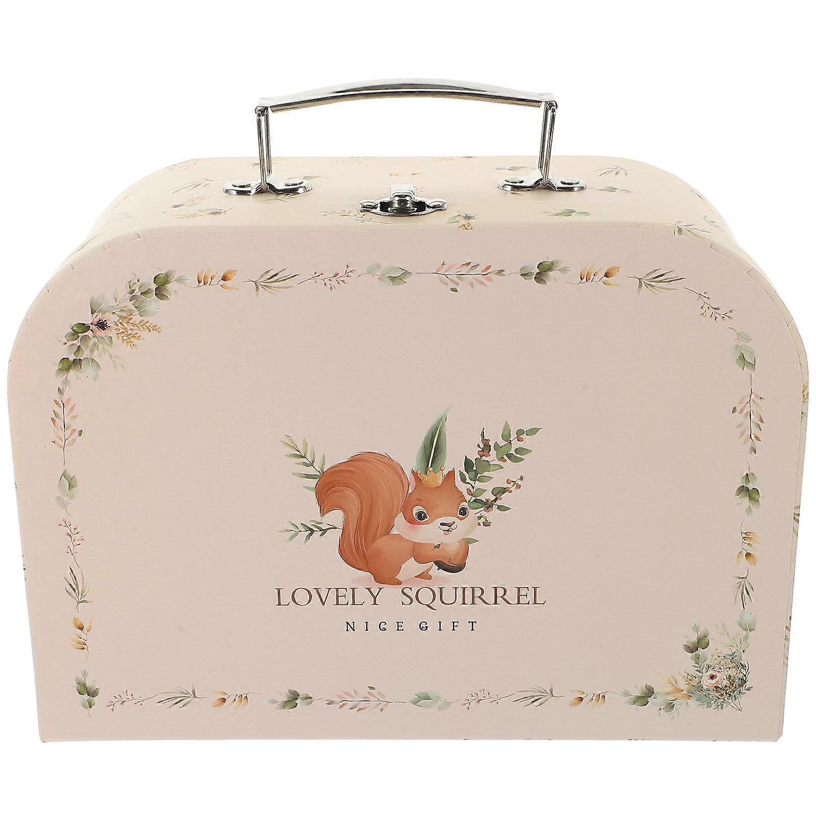 Paperboard Suitcases Small Decorative Suitcase for Party Friends Beige Display 1Set