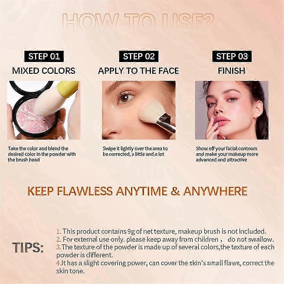 Baked Matte Foundation Makeup,Oil Control Color Correcting Balance Foundation Natural Matte Powder Foundation 1P